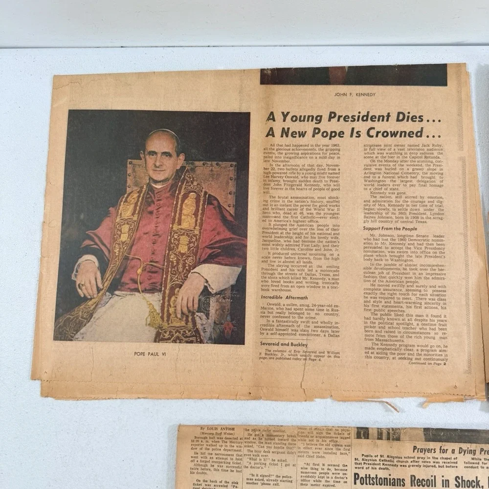 John F Kennedy Assassination‎ Newspaper 11/23/63 Philadelphia Inquirer Pottstown